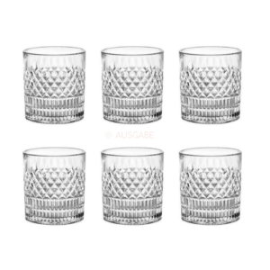 Whiskey Glasses Set of 6 – Crystal Clear Gold Heavy Base Bourbon Glass Set 300ML
