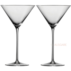 Martini Cocktail Glasses, 230 ml, Set of 4, Clear, Lead-Free Crystal Cut Long Stem Glass