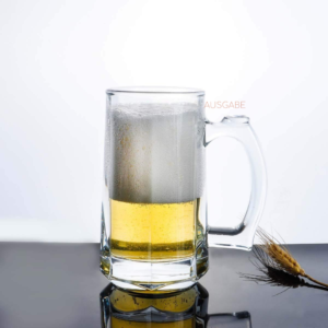 Aesthetic Glass Beer Mug – Set Of 2, Transparent, 400 ml